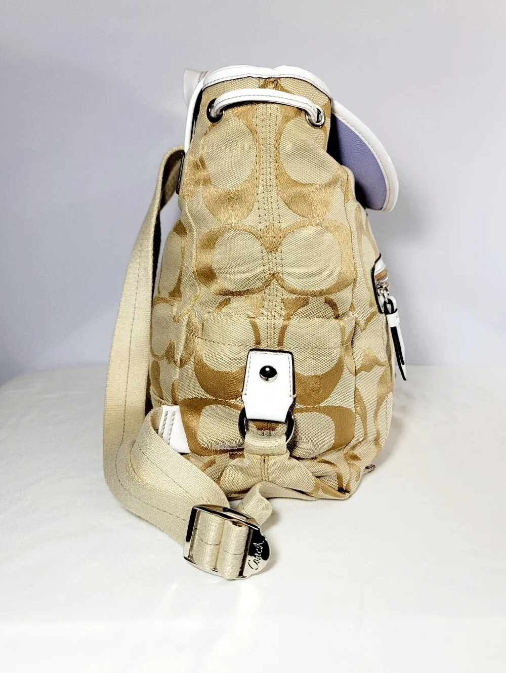 Coach Daisy Signiture light Khaki canvas Backpack